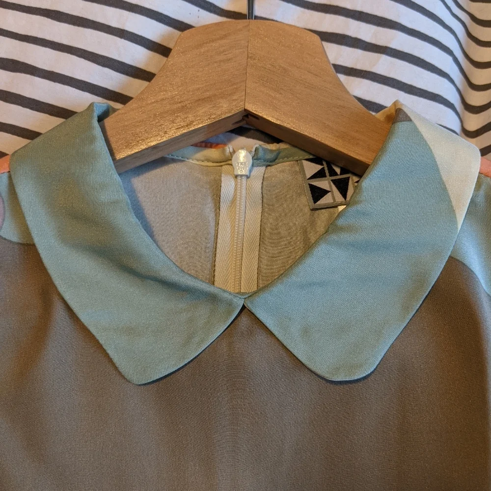 Dusen Dusen Jane Collar Maps dress Size 2 - Picture 3 of 12